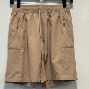 Willit Mens Hiking Cargo Shorts Khaki Tan XS Elastic Waist Zipper Pockets Trail